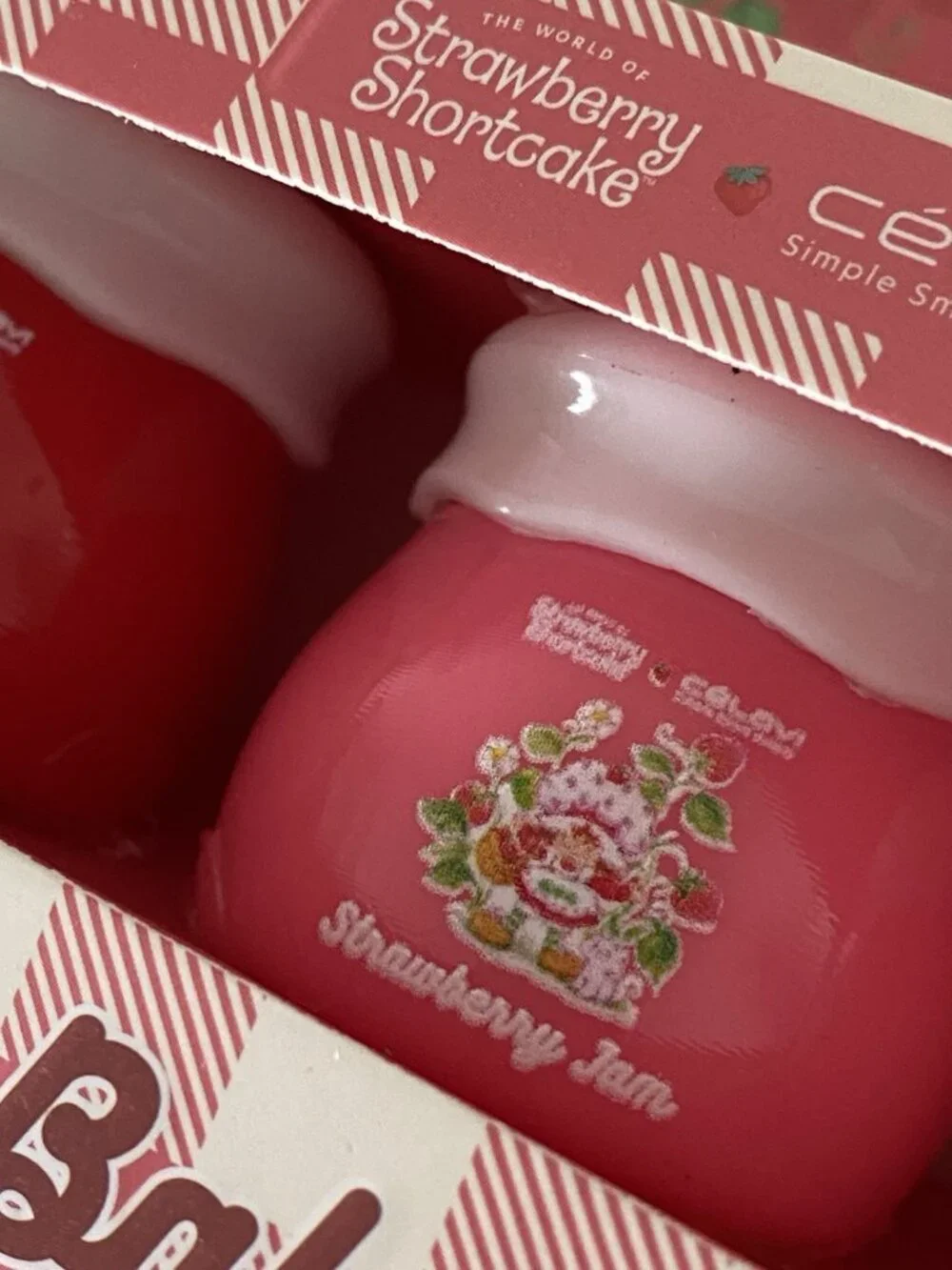 Set Of 3 Strawberry Shortcake Celavi Hydrating Lip Balm Strawberry Jam Jelly NEW